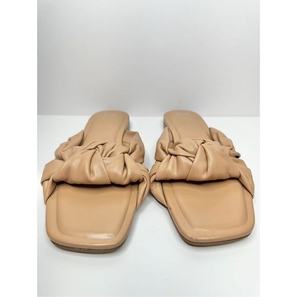 Marc Fisher Sandals Womens Size 8.5 Tan Square Open Toe Knot Detail - Picture 8 of 10